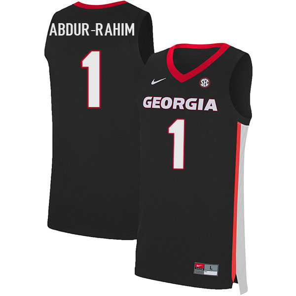 Men #1 Jabri Abdur-Rahim Georgia Bulldogs College Basketball Jerseys Sale-Black - Click Image to Close